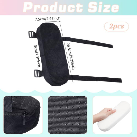 NBEADS 2Pcs Comfortable Arm Rest Cover, Removable Office Chair Armrest Pads Polyester Car Armrest Cushion Polyester Arm Rest for Desk Chair and Gaming Chair Armrest Pads, 9.3x3x1.2inch