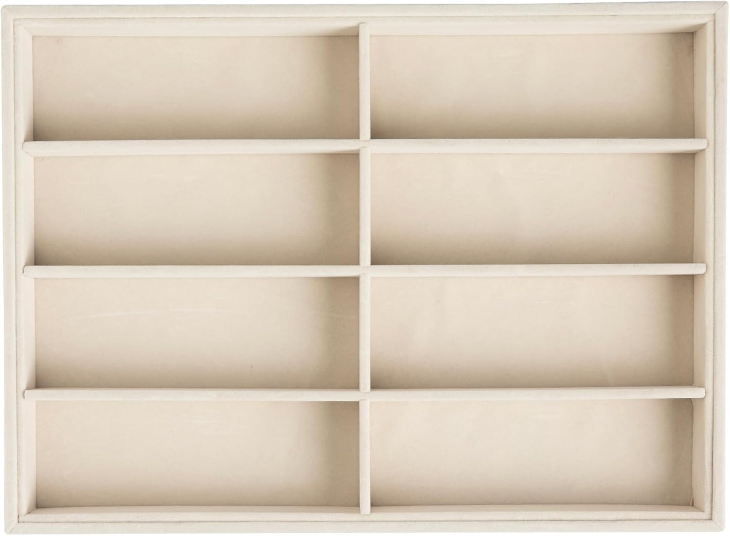 Frebeauty Sunglass Organizer,Velvet Glasses Organizer,8-Slot Sunglasses Tray for Drawer, Men's/Women's Sunglasses Box, Glasses Holder for Watch Stackable Eyeglass/Eyewear Display Tray(Beige)