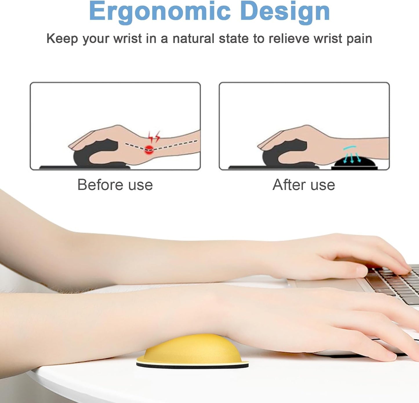 Dapesuom Enlarge Keyboard Wrist Rest, Memory Foam Keyboard Wrist Cushion for Computer Desk Mats Support, Pain Relief Ergonomic Mouse Pad Rests with Non-Slip Base for Gaming, Laptop, Radiant Orchid