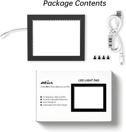 Slide Viewer Light Box 5600K 12”x8” Ultra-Thin Adjustable Brightness Backlight for Slides and Film Negative Scanning