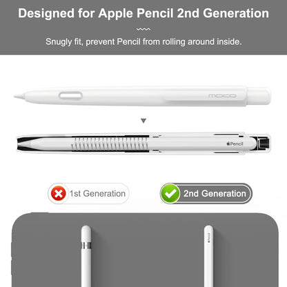 MoKo Holder Case Compatible with Apple Pencil 2nd Generation, Retractable Protective Apple Pencil Cover with Sturdy Clip, Hard PC Apple Pencil Case, Support Double-Tap, Dark Purple
