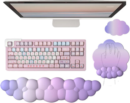 Cloud Keyboard Wrist Rest Dark Green Mouse Pad with Wrist Rest Ergonomic Wrist Pad Memory Foam Non-Slip Wrist Support for Computer Laptop Gaming Home Office Relief Typing Pain Green