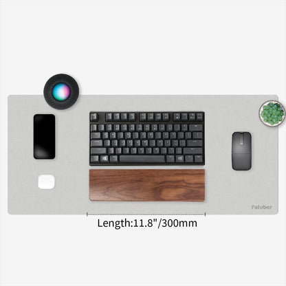 Faluber Wooden Wrist Rest, 17.3-inch Length and 20mm Thickness for Full-Sized Keyboard, Palm Rest, Ergonomic Design for Mechanical Gaming Keyboard, Wipe Clean (Fullsize-440mm, Walnut Wood)