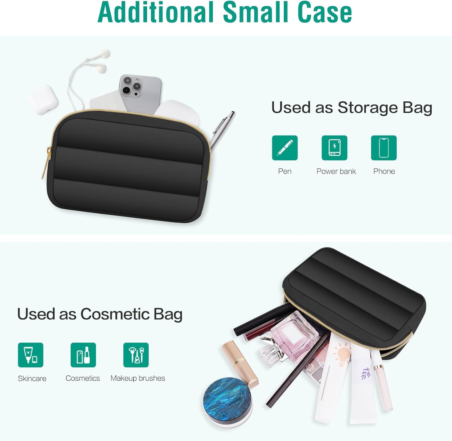 MOSISO Laptop Case 13.3 inch,13-13.3 inch Puffy Laptop Sleeve Compatible with MacBook Neo/Air 13.6 M5 M4 M3 M2 M1/Pro 13/14,HP Dell ASUS Lenovo,Polyester Horizontal Bag with Small Case, Sand