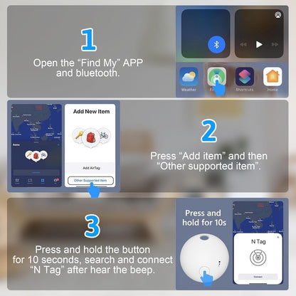 Tracker Tag 4 Packs Bluetooth Tracker, Smart Tag Locator Tracking Device, Keys Finder and Item Locator,Air Tracker Item Finders with Find My(iOS Only) Track Your Keys (Black, 4 Pack)