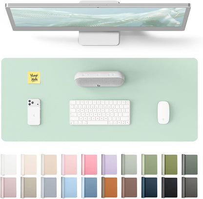 YSAGi Large Extended PU Leather Desk Pad Protector – Non-Slip Waterproof Desk Mat for Office & Home, Easy Clean Mouse Pad & Laptop Writing Blotter 35.4"x17" Black - Colors B
