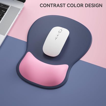 Ergonomic Mouse Pad with Wrist Rest,Cute Gel Mousepad Wrist Support - Small Mini Portable for Travel Mouse Pads for Desk Laptop,Computer,Office & Home Decor (Pink&Light Pink)