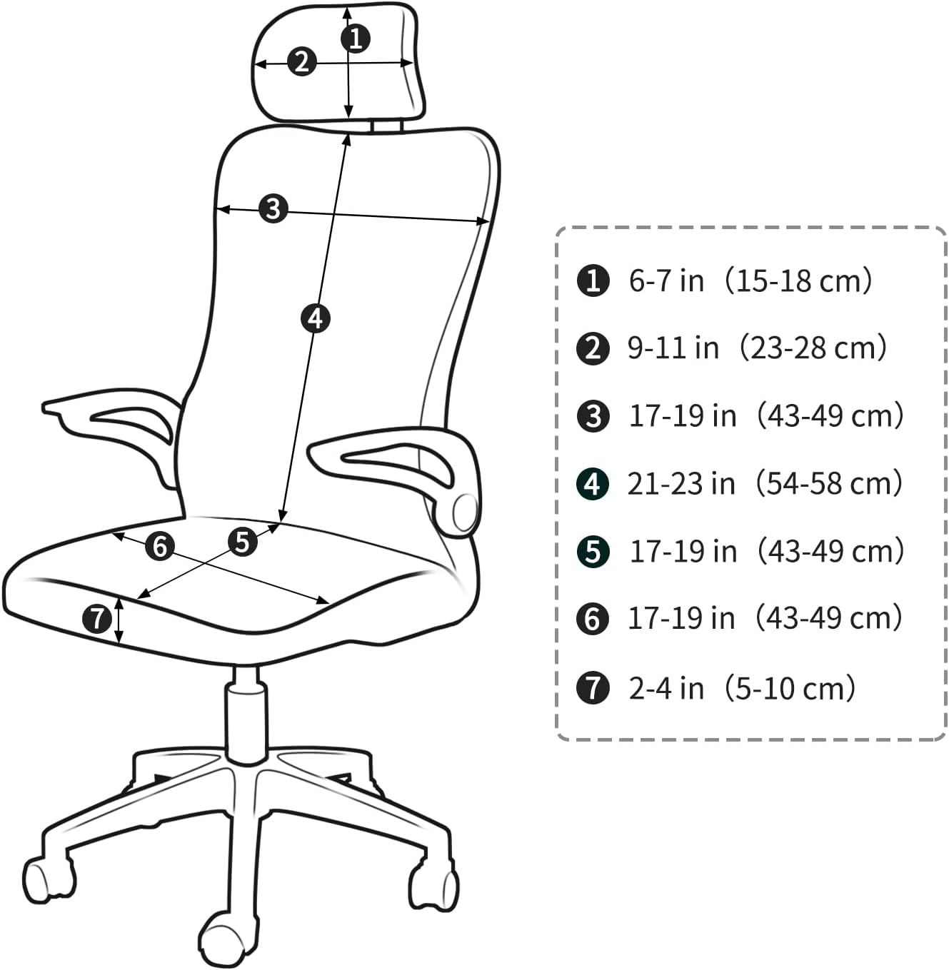 FORCHEER Office Chair Armrest Covers 12-15 Inch Velvet Elastic Black Arm Rest Covers for Desk Computer Chairs Washable