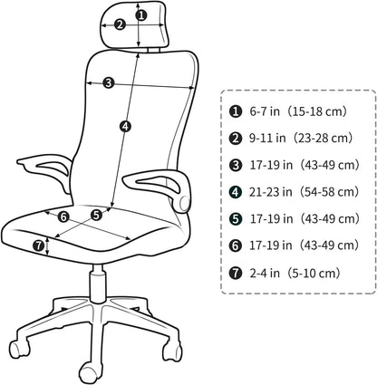 FORCHEER Office Chair Armrest Covers 12-15 Inch Velvet Elastic Black Arm Rest Covers for Desk Computer Chairs Washable