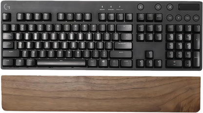 Walnut Wood Keyboard Wrist pad - Ergonomic Design for Wrist Fatigue Relief, Compatible with Most Keyboards & Laptops, Anti-Slip Base for Programmers & Gamers (Walnut Wood, 87 Key)