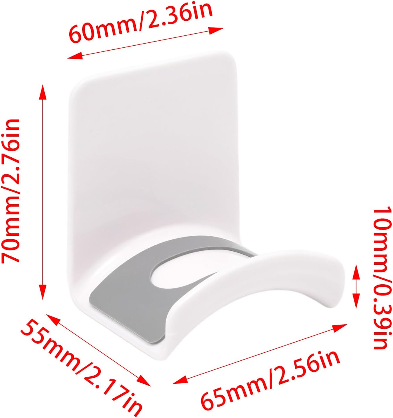 1Pcs White ABS Plastic Headphone Stand Hanger, Hanging Headset Holder Hook Under Desk, Adhesive Earphones Hangers for Desk Headphone Hanger, Most Headphones and Controller
