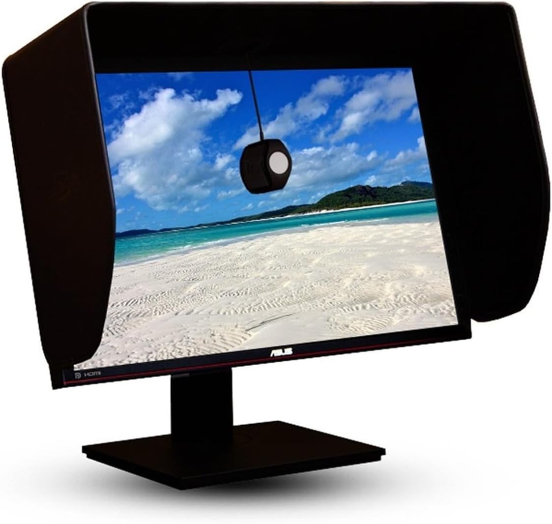 Universal Monitor Anti Glare Hood | Adjustable Sun Shade & Light Blocker for 23-24 Inch Screens | Reduce Eye Strain for Office Work, Design, and Trading