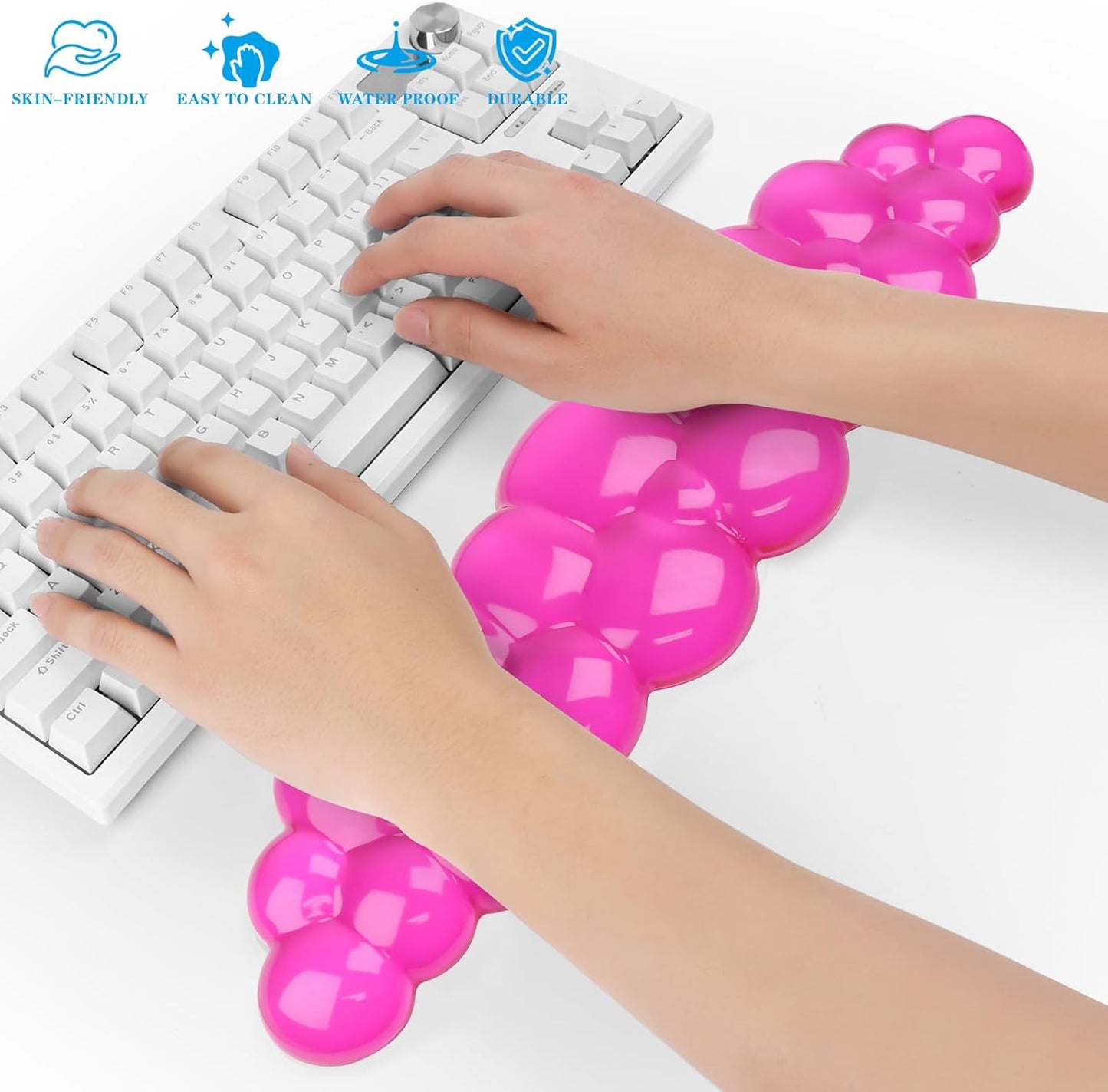 Gel Cloud Keyboard and Mouse Wrist Rest, Cute Wrist Support and Arm Support Keyboard Rest for Keyboard and Mouse Typing Pain Relief，Suitable for Office/Computer/Laptop/Gaming（White）