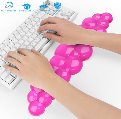 Gel Cloud Keyboard and Mouse Wrist Rest, Cute Wrist Support and Arm Support Keyboard Rest for Keyboard and Mouse Typing Pain Relief，Suitable for Office/Computer/Laptop/Gaming（White）