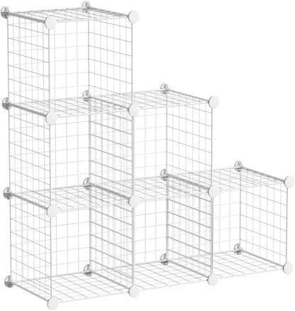 C&AHOME Wire Cube Storage, 6 - Cube Organizer Metal C Grids, Modular Shelves Units, Storage Bins Shelving, Closet Organizer, Ideal for Home, Office, Living Room, 36.6”L x 12.4”W x 36.6”H Black