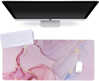 iCasso Desk Cover Mat, Office Mouse Pad, Desk Protector Mat, Extra Large Matt for Desktop,Anti-Slip XXL Big Mousepad with Stitched Edges for Computer Keyboard Retro Black - Colors A