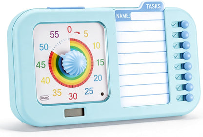 3-in-1 Visual ADHD Timer for Kids & Adults with Planning Board, Task Timer, Chore Chart & Visual Schedule Planner, Autism & ADHD Tools with Checklist for Homeschool Supplies, Home, School