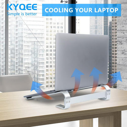 Ventilated Laptop Stand for Desk, Ergonomic Aluminum Laptop Riser, Computer Stand for Laptop, Compatible with MacBook Air Pro, Dell, HP, More 11-17.3 Inches Notebook, Work from Home (Silver)