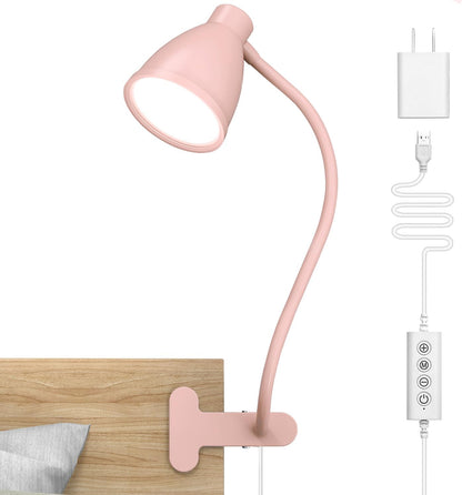 BOHON Clip on Light, 10W 38 LED Desk Lamp with Clamp, 5 Color 10 Brightness Auto Off Timer, Flexible Neck Clip Lamp, Desk Lights for Office Home Bed Bedside Reading, Bright Yellow