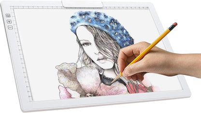 YINGWOND Rechargeable A4 LED Light Pad with Padded Case, Tracing Light Box w/Riser Stands and Paper Clip, 6 Levels of Brightness, Type-c Cable, Wireless Diamond Painting Light Board