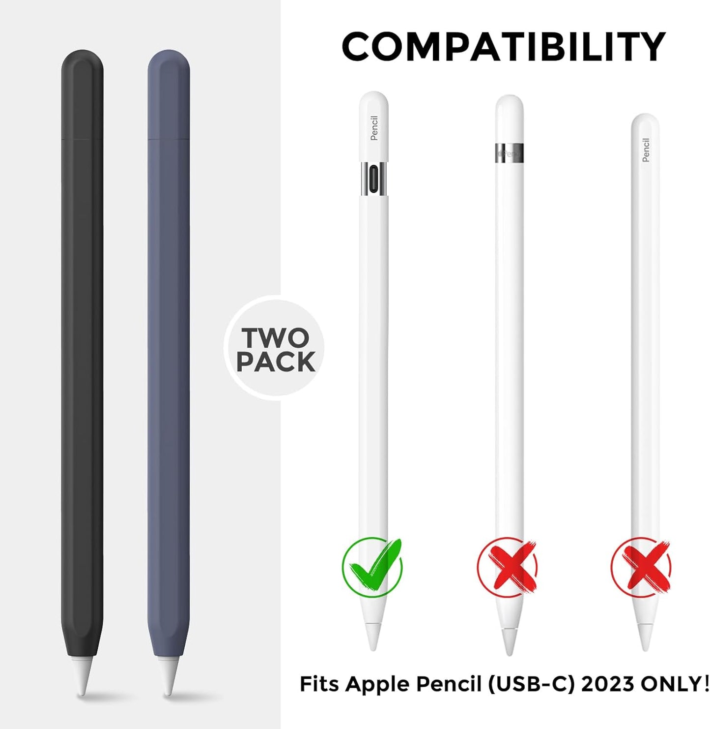 AhaStyle Silicone Case for Apple Pencil (USB-C) 2023 Ultra Thin Proteative Cover Skin Apple Pencil Sleeve Anti-Slip Grip Compatible with Apple Pencil USB C (Lavender)