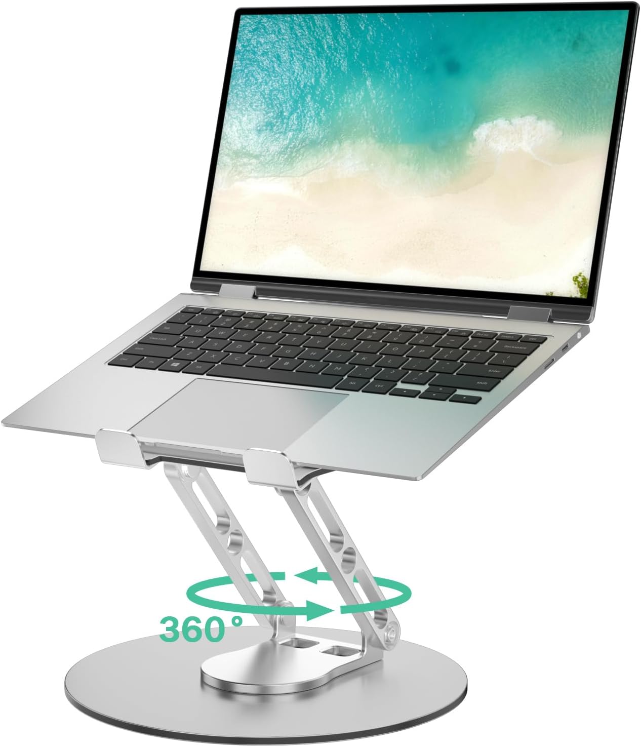 Laptop Stand for Desk Adjustable Computer Stand with 360 Rotating Base Ergonomic Laptop Riser Mount for Desk Foldable Protable Computer Desk Fits with MacBook Pro Air, Rectangle