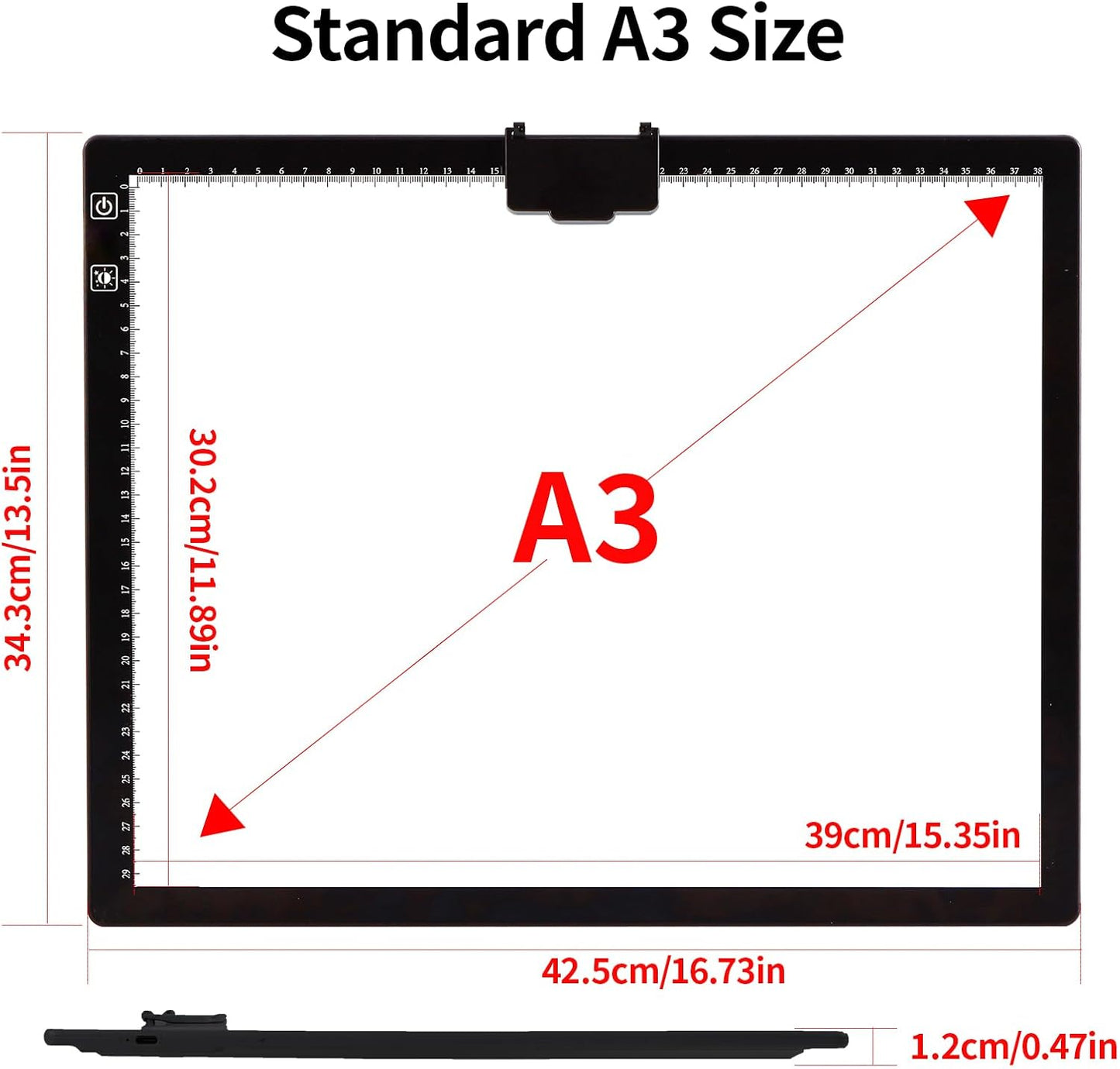 HIUKCOLED Rechargeable A4 Light Pad, Battery Powered Light Board with Carry Bag, Built-in Top Clip＆Stand, Stepless Dimmable＆6-Level Brightness Adjustable, Wireless LED Tracing Box for Weeing Vinyl
