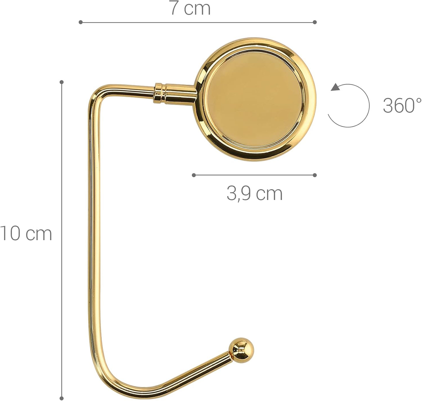 kwmobile Purse Hook for Table - Set of 2 Purse Holder - Handbag Hanger - Portable Bag Holder - Bag Hooks for Desk - Table Hook Gold