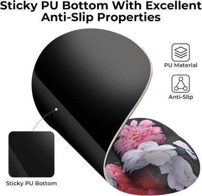 EooCoo Ergonomic Mouse Pad with Gel Wrist Rest Support, Middle Concave Design for Natural Wrist Alignment, Non-Slip Base Mousepad for Laptop, Computer, Office Desk Accessories, Carpal Tunnel Syndrome