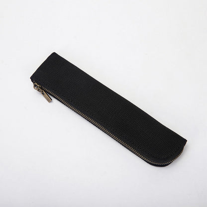 Canvas Pencil Case Small Pencil Pouch Slim Lightweight Pen Case Holder Cute Zipper Bag for School Office