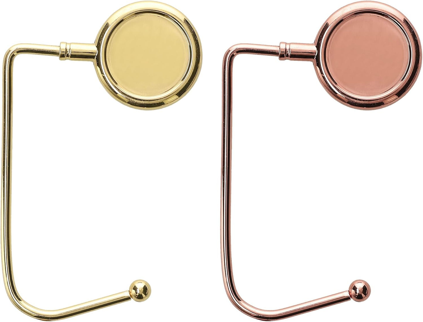 kwmobile Purse Hook for Table - Set of 2 Purse Holder - Handbag Hanger - Portable Bag Holder - Bag Hooks for Desk - Table Hook Gold