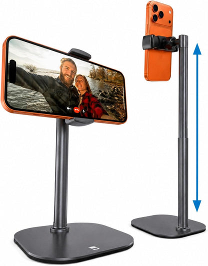COOPER ChatStand, Adjustable Cell Phone Stand for Desk, Phone Stand for Recording, iPhone Holder for Filming, Small iPhone Tripod, Soporte para Celular, Fits Samsung, Android, (Night Black)