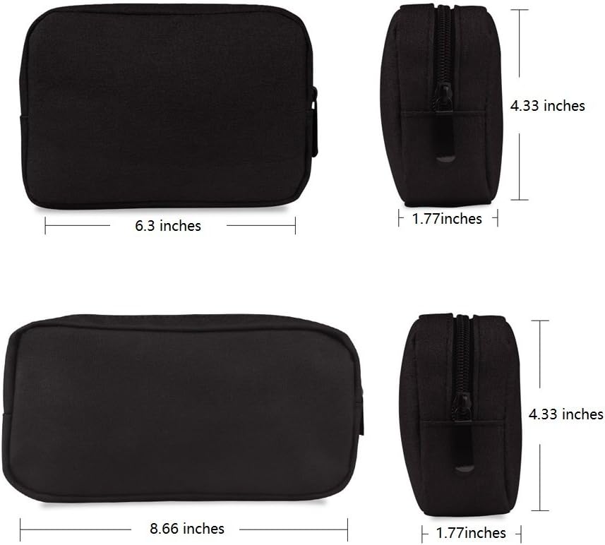 Universal Electronics/Accessories Soft Carrying Case Bag, Durable & Light-weight,Suitable for Out-going, Business, Travel and Cosmetics Kit (Small-Black)