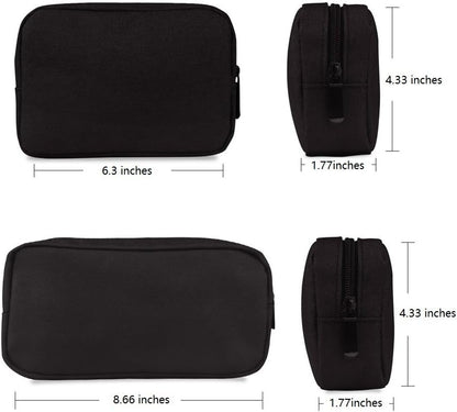 Universal Electronics/Accessories Soft Carrying Case Bag, Durable & Light-weight,Suitable for Out-going, Business, Travel and Cosmetics Kit (Small-Black)