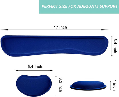 Keyboard Wrist Rest Mouse Wrist Support Set, Memory Foam Wrist Rest Pad for Computer Laptop Keyboard Mouse, Ergonomic Wrist Cushion Support for Typing Pain Relief, Gaming Home Office, Flowers Grass