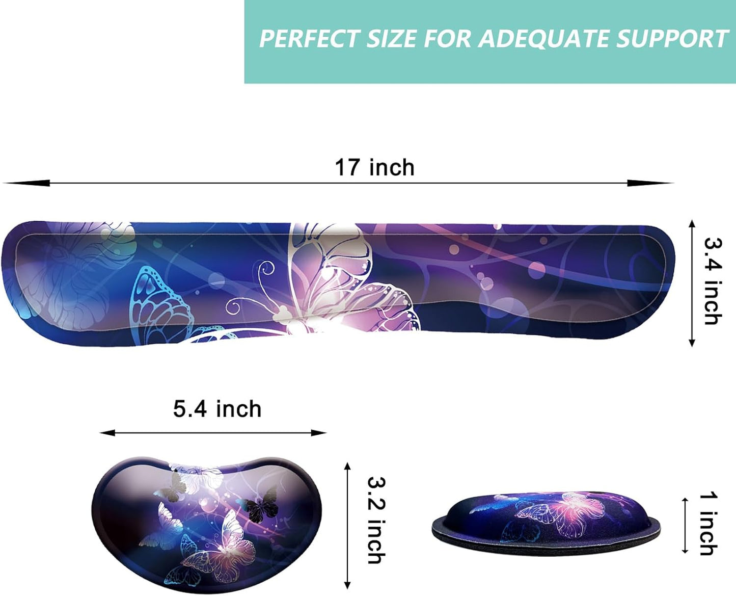 Keyboard Wrist Rest Mouse Wrist Support Set, Memory Foam Wrist Rest Pad for Computer Laptop Keyboard Mouse, Ergonomic Wrist Cushion Support for Typing Pain Relief, Gaming Home Office, Flowers Grass