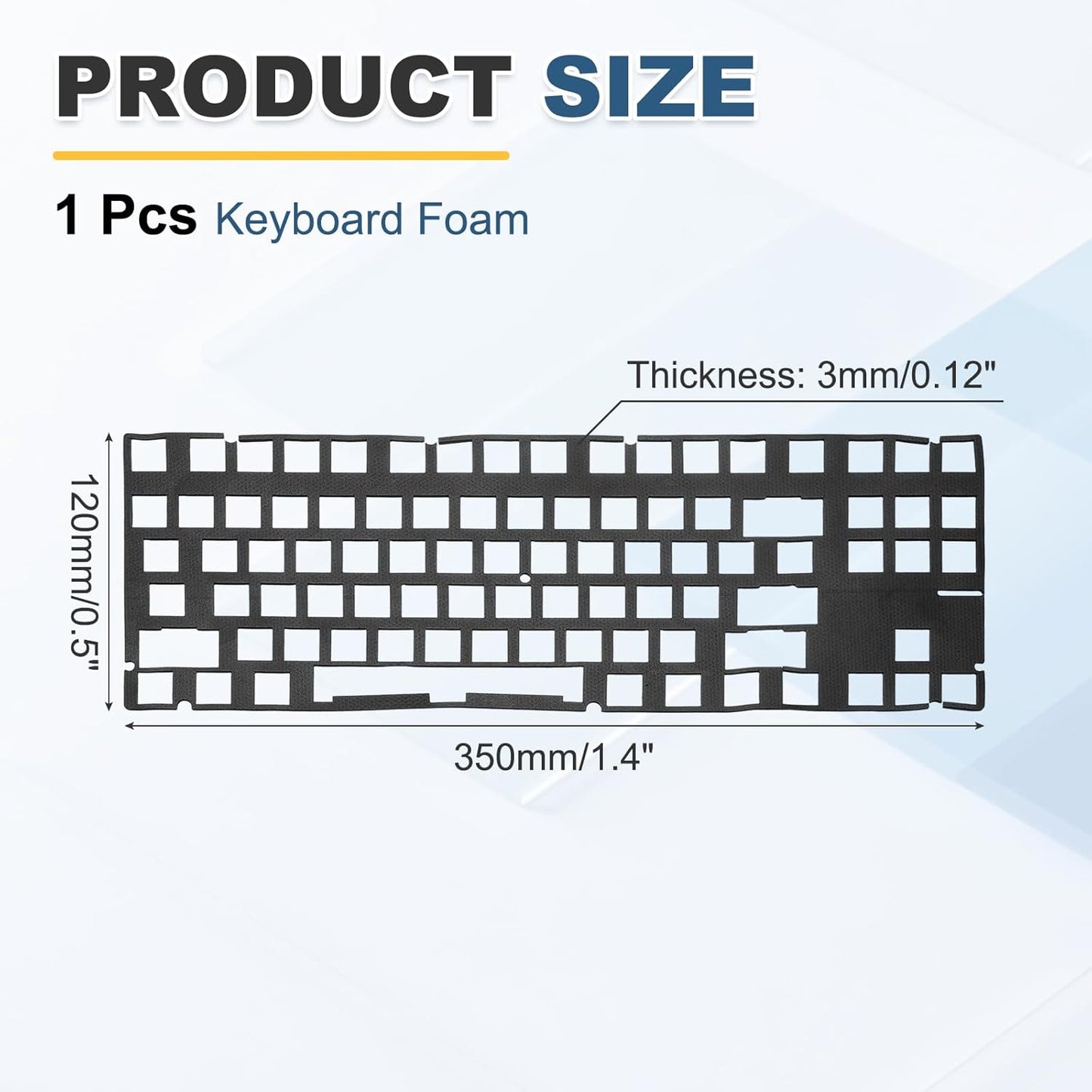 PATIKIL 5 x 17 Inch Keyboard Foam, 104/108 Layout Keyboard Sound Dampening Foam Pad Gasket Switches Dampener for Mechanical Key Boards, Black