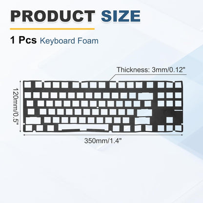 PATIKIL 5 x 17 Inch Keyboard Foam, 104/108 Layout Keyboard Sound Dampening Foam Pad Gasket Switches Dampener for Mechanical Key Boards, Black