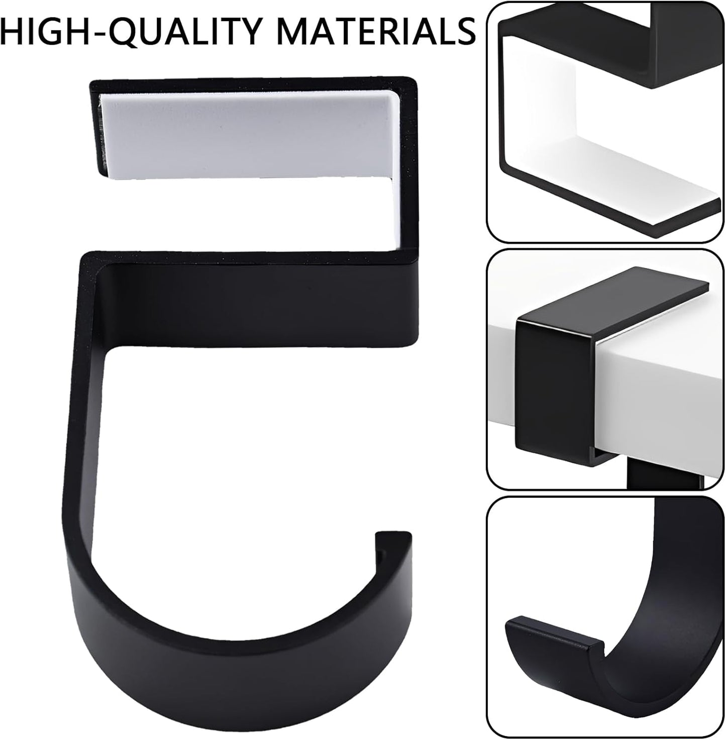 2PCS Heavy Duty Purse Hook for Table, Portable 5-Shaped Handbag Hanger for Desk, Non-Slip Alloy Bag Holder for Umbrellas, Backpacks, Office and Dining Use (Black)