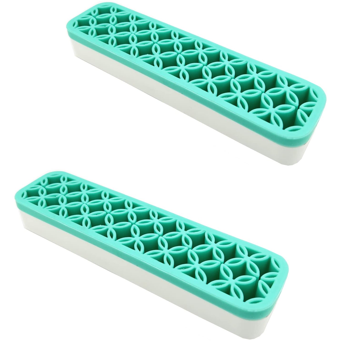 TANG SONG 2 PCS Rectangle Silicone Make up Brush Holder Cosmetic Storage Box Desktop Organizers (Black)