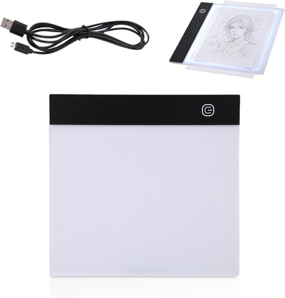A5 LED Light Box, A5 Tracing Light Table LED Copy Board Lights Tracing Drawing Board Portable Diamond Art Painting Lights Boards Ultra Thin Adjustable for Sketching Animation