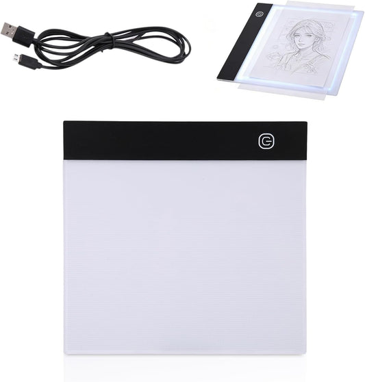 A5 LED Light Box, A5 Tracing Light Table LED Copy Board Lights Tracing Drawing Board Portable Diamond Art Painting Lights Boards Ultra Thin Adjustable for Sketching Animation
