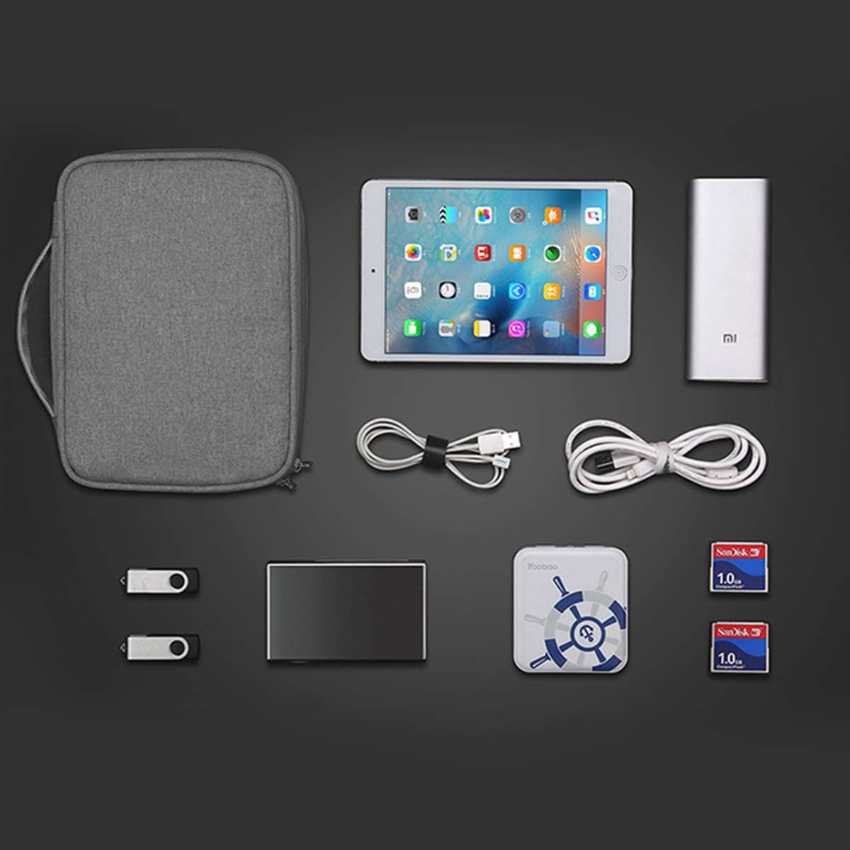 OrgaWise Electronics Organizer, Electronic Accessories Bag Travel Cable Organizer Three-Layer for iPad Mini, Kindle, Hard Drives, Cables, Chargers