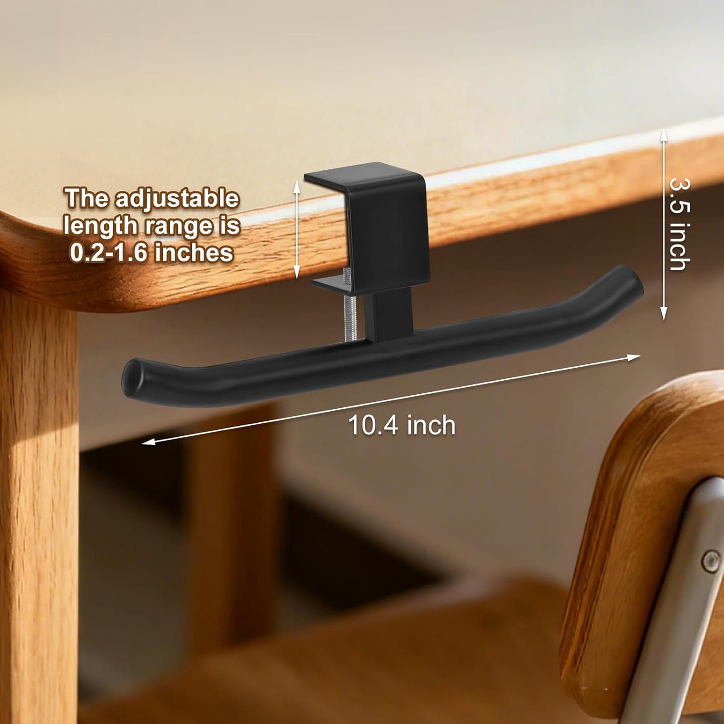 Desk Hook for Bag, Adjustable Backpack Hanger for Desk Under Desk Backpack Holder Bags Hanger for Table, Classroom, Office