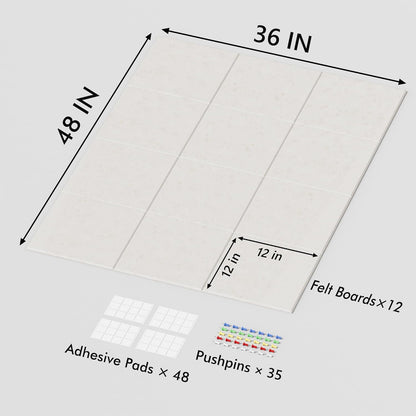 Neatsure Large Cork Board for Wall, Black Felt Bulletin Board with Pushpins, 36" x 24" 6 Panels Wall Tiles, Tack Push Pin Boards for Office