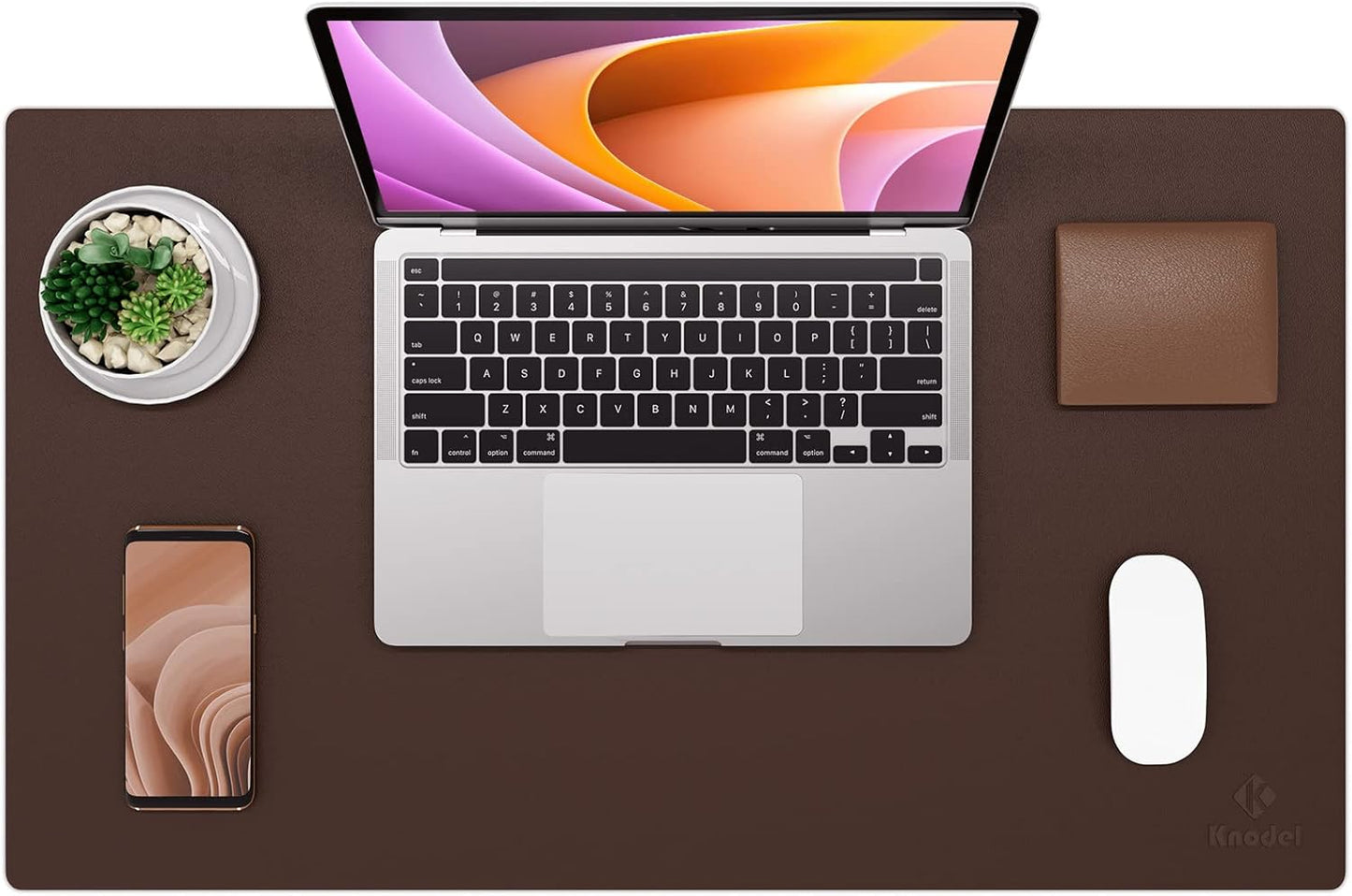 K KNODEL Non-Slip Desk Mat, Desk Pad, Desk Blotter, Desktop Mat for Desk, Large Desk Protector, Office Computer and Laptop Mat for Desk (31.5"x15.7", Brown)