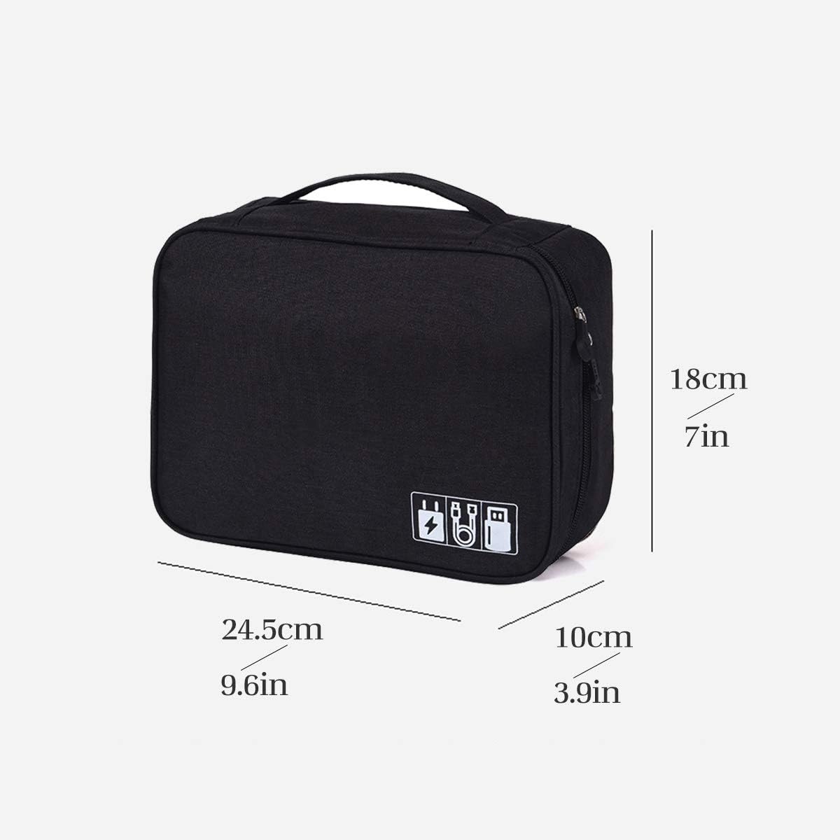OrgaWise Electronics Organizer, Electronic Accessories Bag Travel Cable Organizer Three-Layer for iPad Mini, Kindle, Hard Drives, Cables, Chargers
