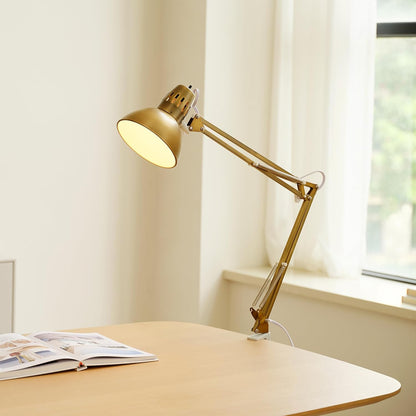 Globe Electric 12641 Architect 32" Swing-Arm Clamp-On Lamp, Black Architect, Finish, LED Bulb Included