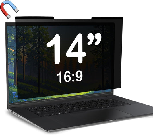 Magnetic Laptop Privacy Screen 14 inch for 16:10 Computer Monitor, Removable Anti-Glare Screen Privacy Shield, Screen Filter and Protector for Laptop, Fits (WUXGA 1920 × 1200)