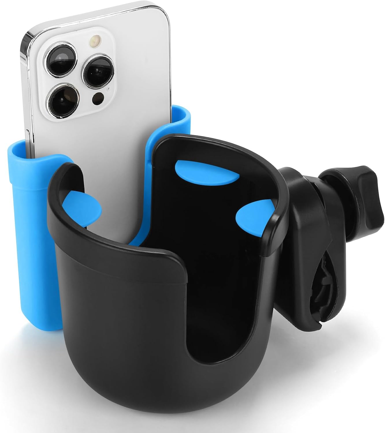Accmor 2-in-1 Walker Cup Holder with Phone Holder, Wheelchair Cup Holder, Rollator Cup Holder, Cup Phone Holder for Walker, Wheelchair, Rollator, Mobility Scooter